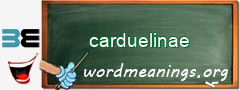 WordMeaning blackboard for carduelinae